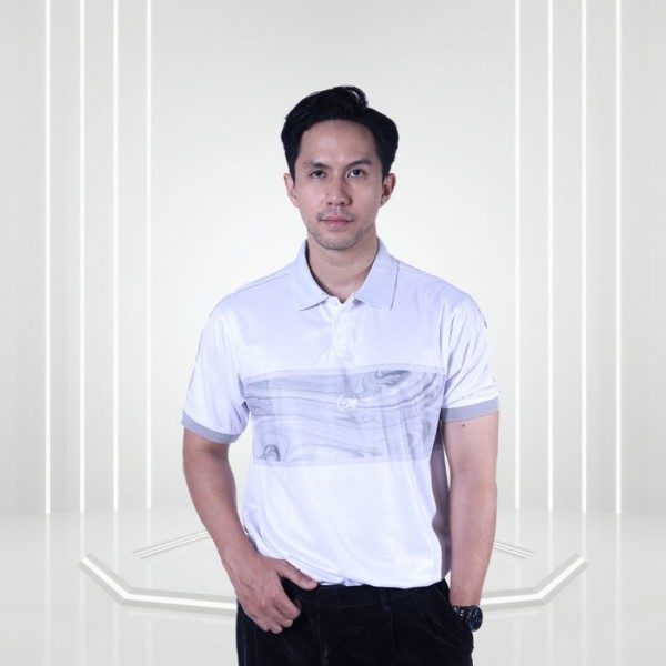 Men Fluid Polo Shirt Wormhole - Cloud