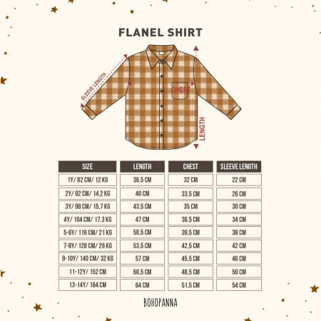 BOHOPANNA - FLANEL SHIRT - Atasan Anak - RUST, 1Y