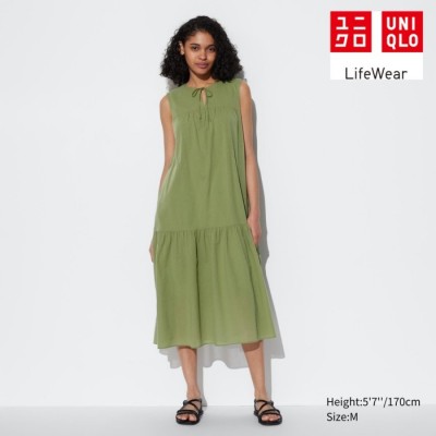 Uniqlo Gaun Katun Ringan Tanpa Lengan