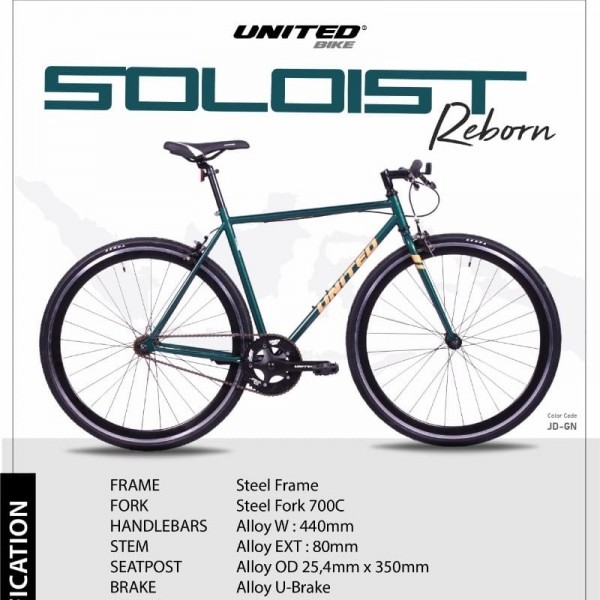 Sepeda Balap 700C United Soloist Reborn kenda murah / Sepeda roadbike