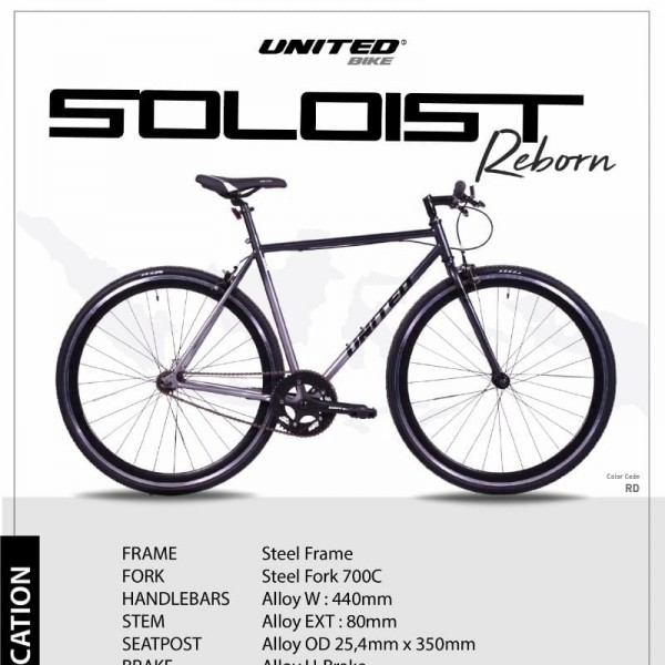 Sepeda Balap 700C United Soloist Reborn kenda murah / Sepeda roadbike
