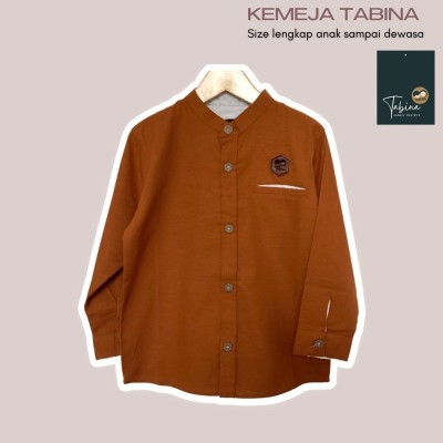 [Tabina] Kemeja Anak Laki Laki Sampai Remaja Lengan Panjang Ustman - Ust Pj Teracota, 2 (1-2 thn)