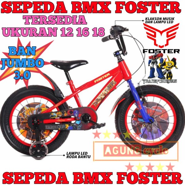 SEPEDA BMX VELION BAN JUMBO 3.0 PANNA FOSTER 12 16 18 ANAK LAKI - FOSTER BKYELLOW, 12