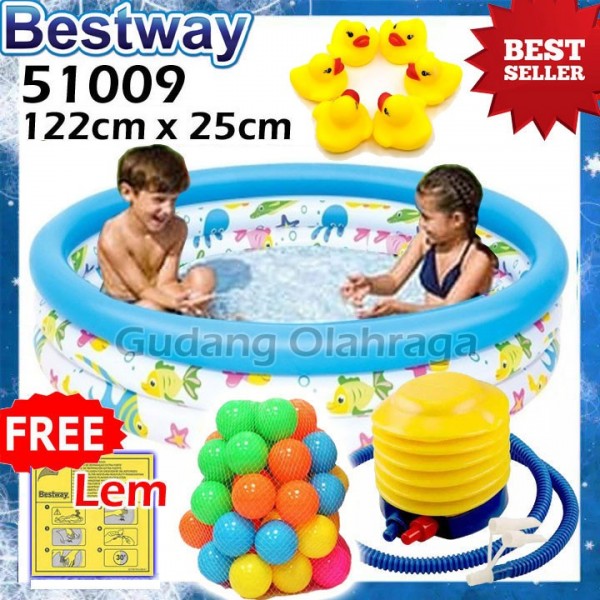 Kolam Renang Anak Ocean Life Bestway 51009 , 51008 [Uk. 122cm & 102cm] - 51008 (Size S), Kolam Saja