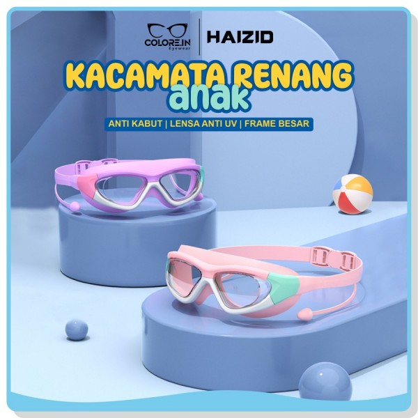Kacamata Renang Anak Hydrofobik Colore.in Anti Uap SIlikon Eartip 5021 - Purple