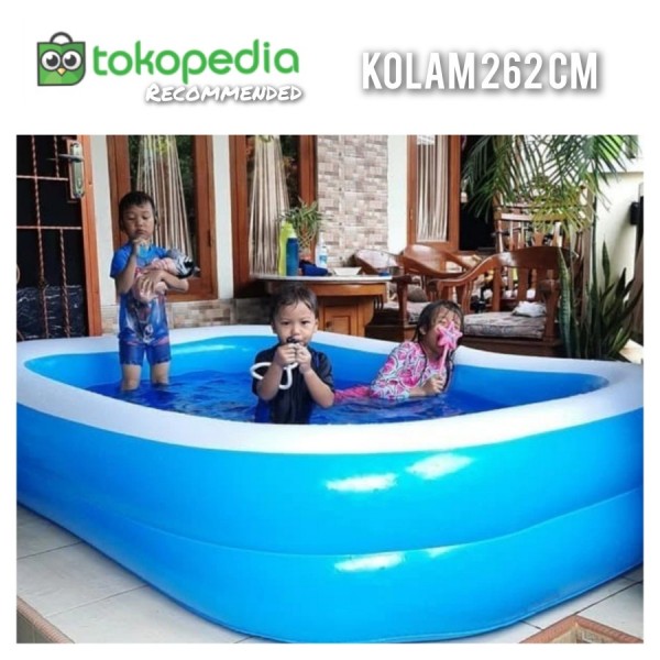 KOLAM Renang anak Bestway (bukan) kotak besar 262 cm polos pool karet - Kolam saja