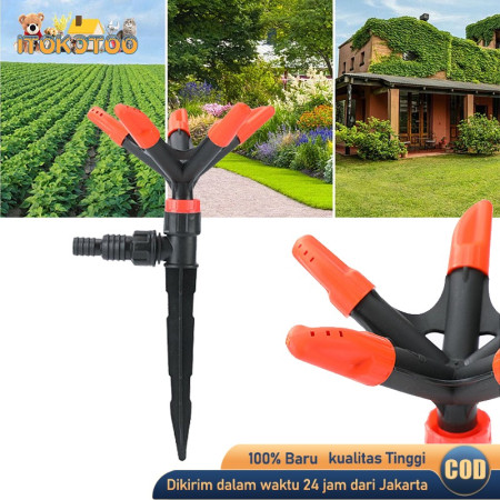 Alat Penyiram Tanaman Otomatis Sprinkler Air Taman 360 Derajat 5Kepala
