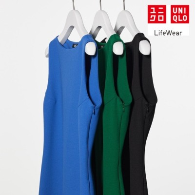 Uniqlo Gaun Kain Krep Jersey Tanpa Lengan - 55 GREEN