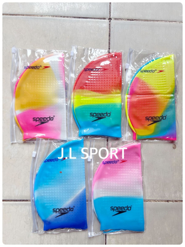 Topi Renang SPEEDS Dewasa Anak / Silicone Swim Cap / Penutup Kepala - Ungu