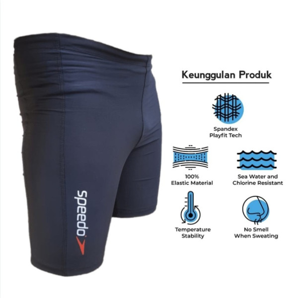 Celana renang pria dewasa Speedo Black PRO plain - Xtra cool, M