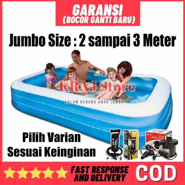 KOLAM RENANG KARET ANAK/DEWASA UKURAN 2 SAMPAI 3 METER JUMBO MURAH - 150cm, hanya kolam