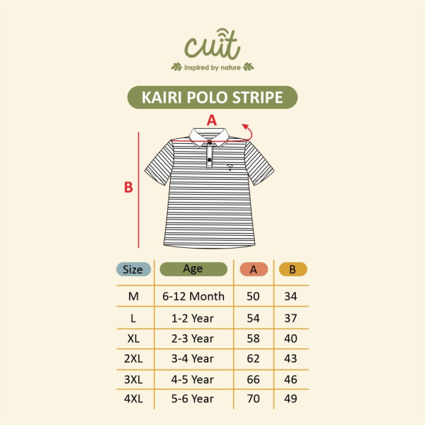 CUIT Kaos Kemeja Anak Laki-laki Polo Shirt Stripe Kairi - Wangki - Green Forest, XL (2-3 Tahun)