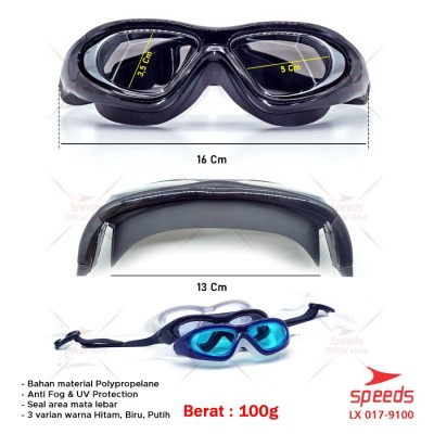 Kacamata Renang dewesa Swimming Goggles Antifog &UV Shield 017-9100 - TMPT KACAMATA