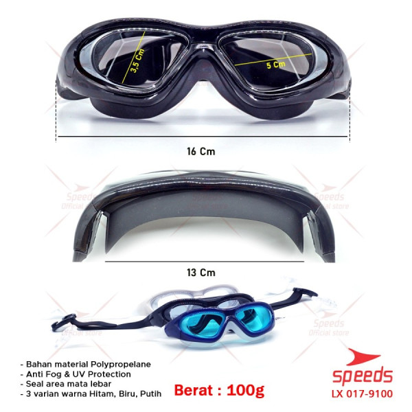 Kacamata Renang dewesa Swimming Goggles Antifog &UV Shield 017-9100 - TMPT KACAMATA