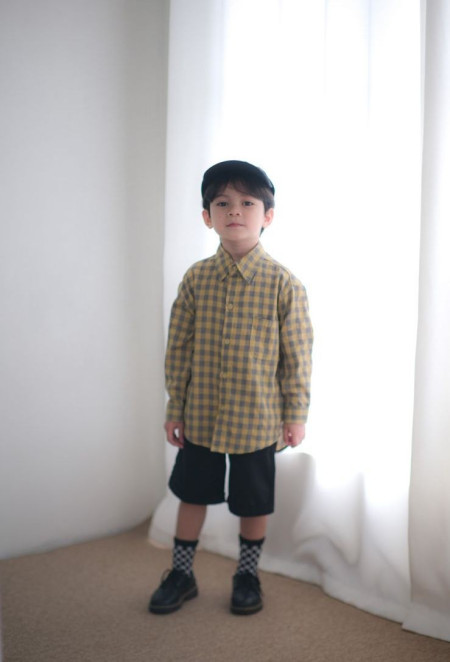 Keola Horizon Shirt Series (Kemeja Anak Kotak Kotak) Usia 1 – 11Tahun - Flaxen, 3T