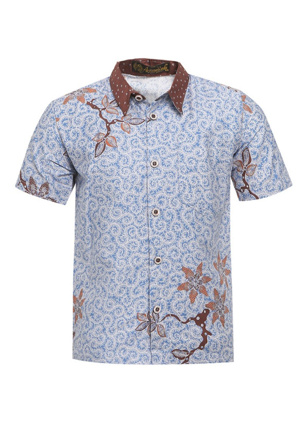 Arjuna Weda Hem Batik Anak Motif Cendrawasih 2 - Cokelat, M