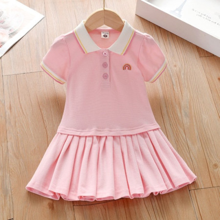 Rainbow Pleated Polo Dress | Polo Dress Anak Perempuan - 100