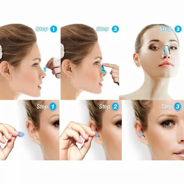 pelindung hidung dan telinga olahraga renang - Merah Muda