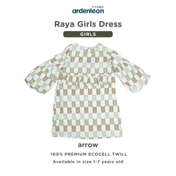 ARDENLEON Rok Anak Raya Girls Dress - Arrow, XL (3-4 Yr)