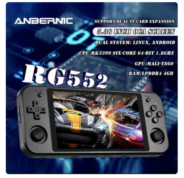 Anbernic RG552 Retro Video Game Console Dual systems Android Linux