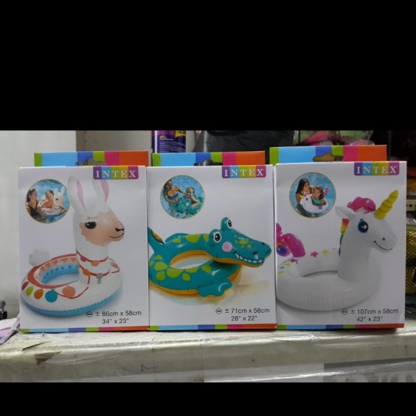 Ban renang anak Intex Deluxe Animal Ring 58221 Buaya / unicorn / Llama - buaya