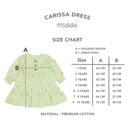 Mooi Dress Anak Perempuan Carissa Dress - JUICY GREEN, 4 YEARS