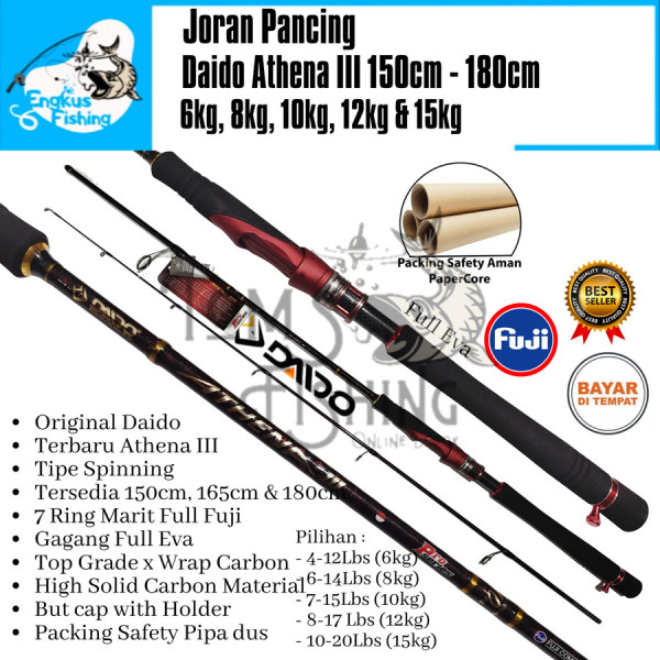 Joran Pancing Daido Athena III 3 Pro Series Full Fuji Terbaru Murah - SP Full Eva, 150cm / 8-17lbs