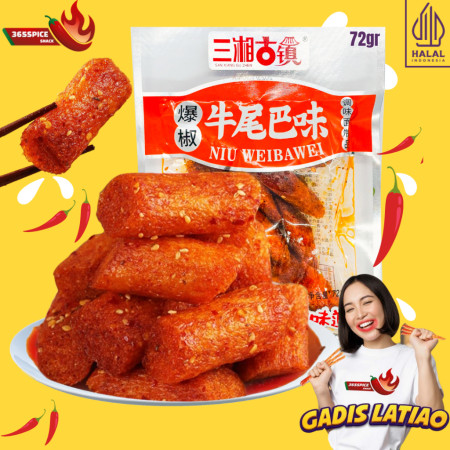 [HALAL SNACK] LATIAO STRIP PREMIUM 72g | NIU WEIBAWEI BIG LATIAO SPICY / CEMILAN SNACK VEGETARIAN GLUTEN