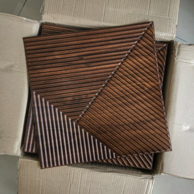 Kisi-Kisi WOODEN PREMIUM 3D WALLPANEL Wall Panel PVC D168 BLACK WOODEN 50x50cm