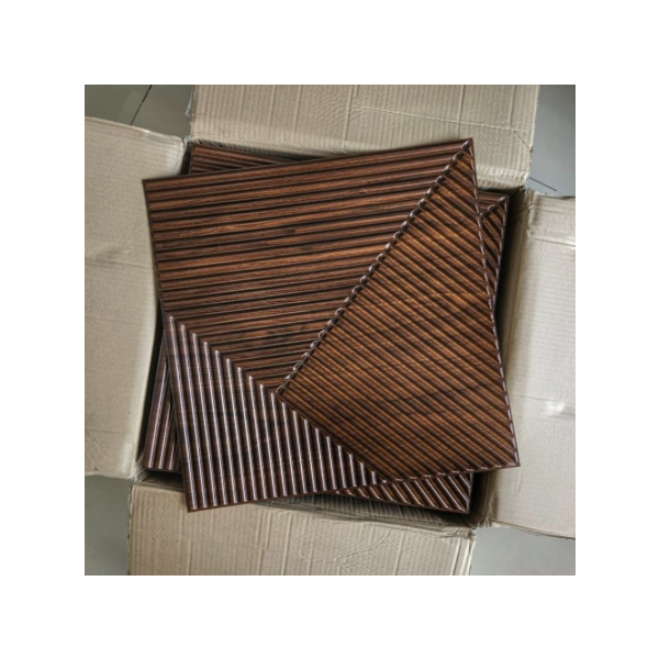 Kisi-Kisi WOODEN PREMIUM 3D WALLPANEL Wall Panel PVC D168 BLACK WOODEN 50x50cm