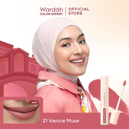 Wardah Colorfit Lip Paint Around the World - Tahan Lama Transferproof - 21 Venice Muse