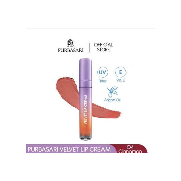Purbasari Velvet Lip Cream - LipCream - Lipstik - 04 Cinnamon