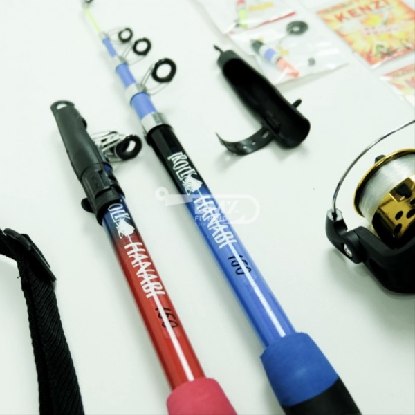 ￼2 Set Joran Pancing Antena Fiber 1,5 Meter Dan Reel 5BB Bonus Tas Kekuatan 5-7 KG