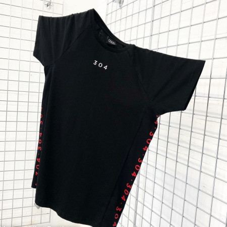 304 FIRE BLACK - Kaos Gym fitnes pria / baju training olahraga running