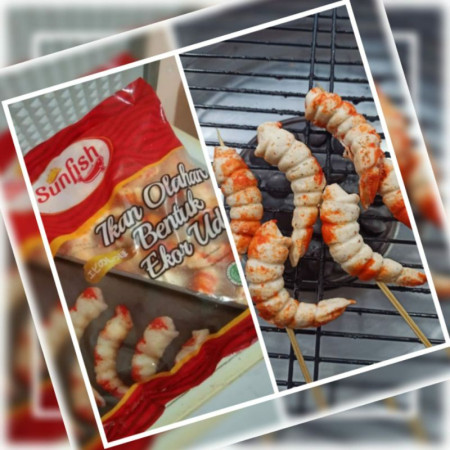 Sunfish olahan ikan bentuk ekor udang 450gr / bakaran bentuk udang / shrimp tail / steamboat