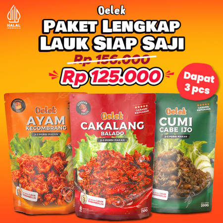Oelek Paket Lauk Siap Saji / Cumi Cabe Ijo / Ayam Kecombrang / Cakalang Balado / Lauk Siap Saji