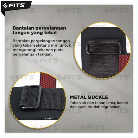 SFIDN FITS Strap Hook Set Wrist Wrap Strap Lifting Gym Olahraga