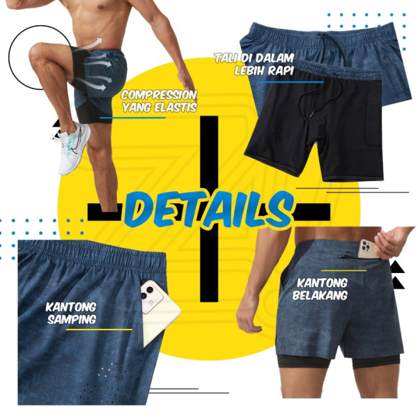 CCP3 - Celana Compression short premium | Training fitnes gym running