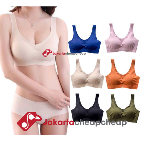 JC088 Pakaian Dalam Wanita Sport Bra Seamless Tanpa Kawat Anti Nyeplak - Nude