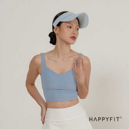 Happyfit Ribbed Tennis Tank Sports Bra / Bra Olahraga Tennis