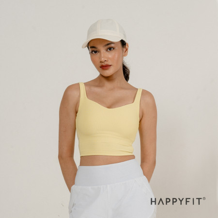 Happyfit Ribbed Tennis Tank Sports Bra / Bra Olahraga Tennis