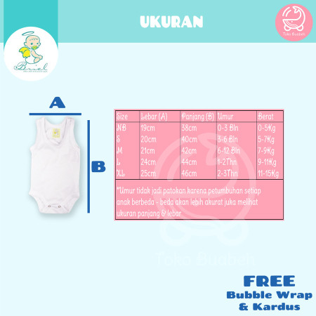 Briel Singlet Jumper Bayi Anak Unisex Warna dan Putih per Box Adem - Box set warna, XL