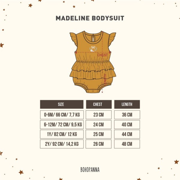 BOHOPANNA - MADELINE BODYSUIT - JUMPER BAYI - COTTAGE, 2Y