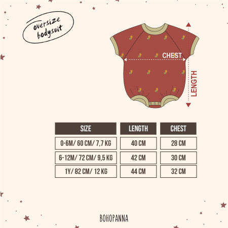 BOHOPANNA - OVERSIZED BODYSUIT - JUMPER BAYI - ANGKLUNG, 0-6M