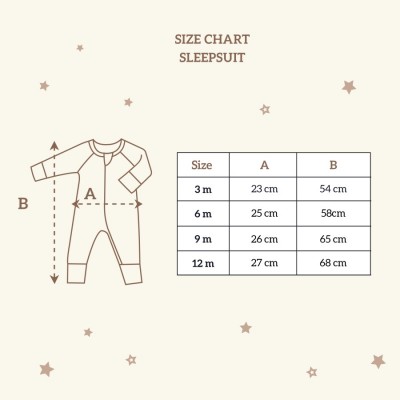 Little Palmerhaus - Baby Retro Sleepsuit 5.0 (Jumper Bayi) - Sepia Brown, 3 Months