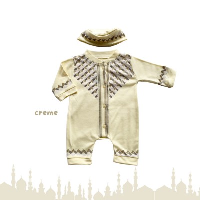 jumper koko bayi koko jumper aqiqah jumper muslim bayi anak 12 bulan - krem