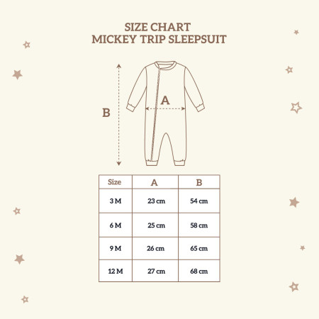Little Palmerhaus - Disney Mickey Trip Sleepsuit (Jumper Bayi) - Port Brown, 3 Months
