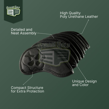 Black Skull Iron Set Head Cover Golf - Sarung Penutup Stick Club