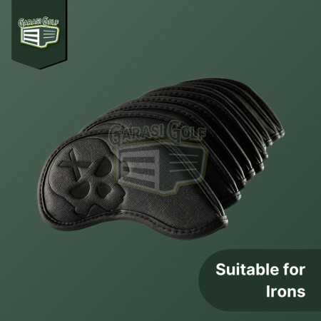 Black Skull Iron Set Head Cover Golf - Sarung Penutup Stick Club