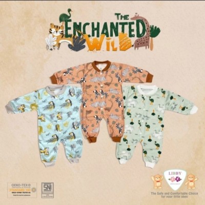 LIBBY Baju Kodok Panjang / Jumpsuit Bayi/Baby Motif (0-3M) - Unisex, Buka Kaki
